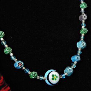 2/$13 Unique Polymer Clay Bead Necklace Adjustable